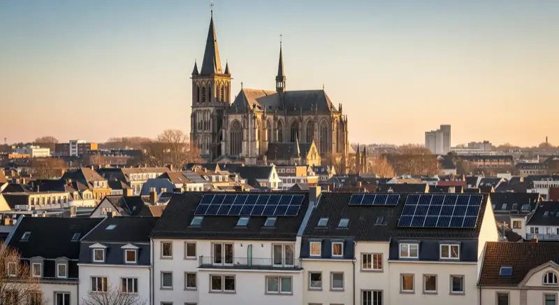 Aachener Dom und historische Altstadt-Architektur mit denkmalgeschützten Gebäuden
