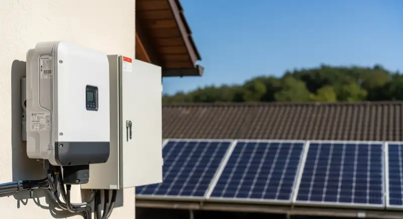 Solarmodule auf einem Altenaer Dach mit Dom im Hintergrund