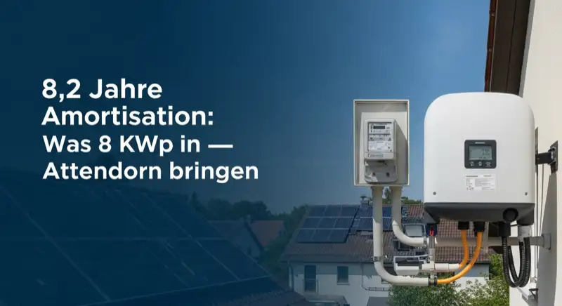 Modern German electrical meter cabinet (Zählerschrank) with smart meter and solar inverter connection, clean technical installation