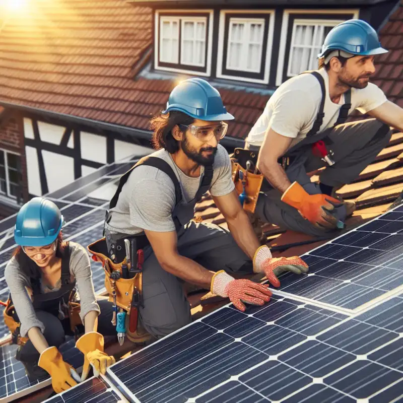 Installateursteam bei der Montage in Bergisch Gladbach