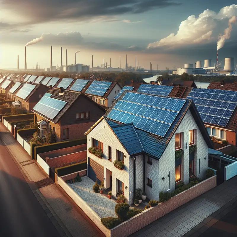 Moderne Photovoltaikanlage auf einem Dortmunder Einfamilienhaus im Ruhrgebiet