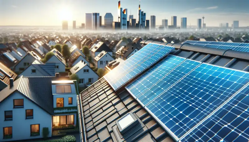 Hochwertige Solarmodule auf einem Düsseldorfer Reihenhaus