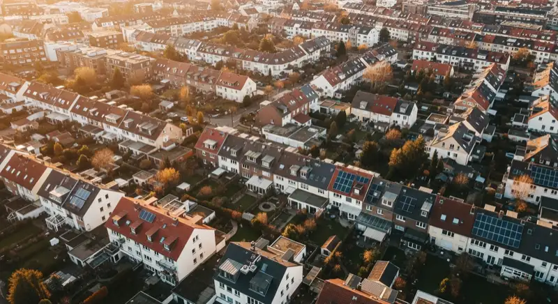Photovoltaik in Duesseldorf: Stadtteile Aerial Duesseldorf