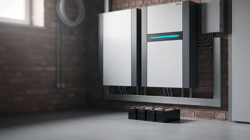 Batteriespeicher im Technikraum eines Essener Einfamilienhauses