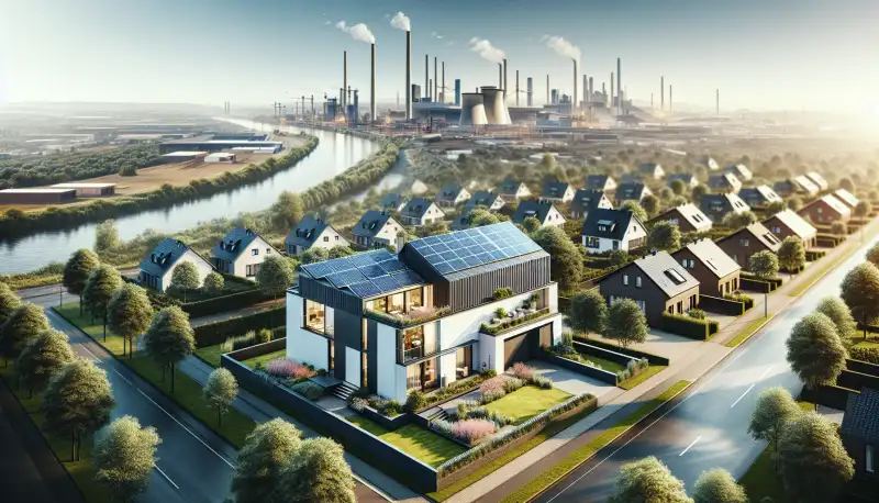 Photovoltaikanlage auf einem Einfamilienhaus in Gelsenkirchen mit Blick auf die grüne Umgebung im Ruhrgebiet