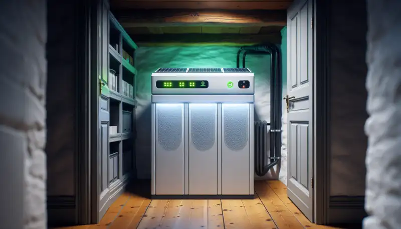 Moderner Batteriespeicher im Keller eines Einfamilienhauses in Gelsenkirchen