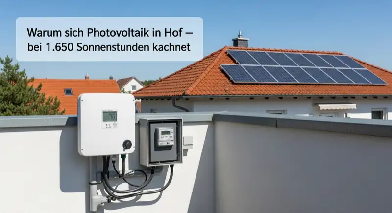 Modern German electrical meter cabinet (Zählerschrank) with smart meter and solar inverter connection, clean technical installation