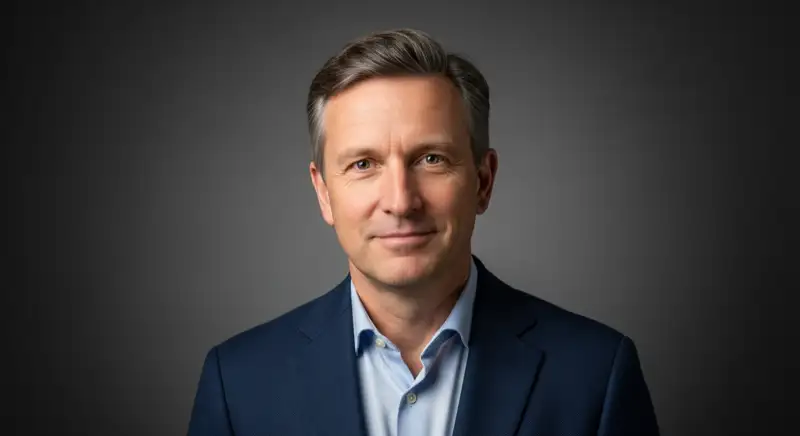 Aerial drone view of typical German residential neighborhood with mixed roof types, red and dark roof tiles, gardens visible, sunny day