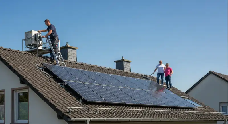 Energiemonitoring Dashboard einer Koblenzer PV Anlage auf dem Tablet