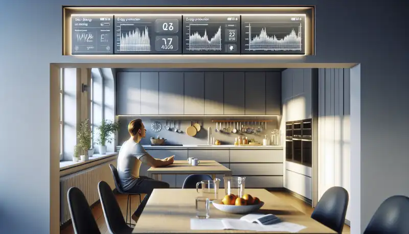 Energiemonitoring Dashboard einer Krefelder PV Anlage auf dem Tablet