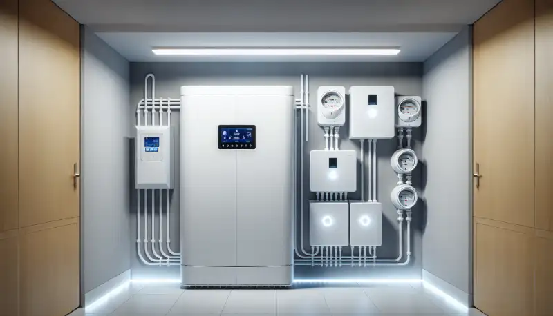 Batteriespeicher im Technikraum eines Krefelder Hauses