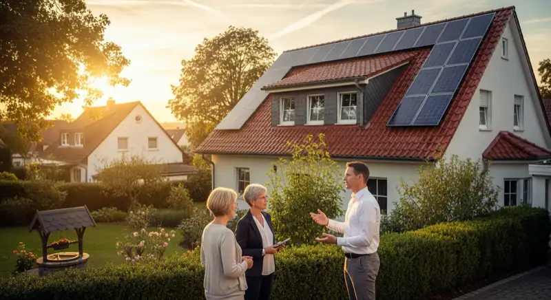 Beratungssituation an einem Haus in Ludwigshafen
