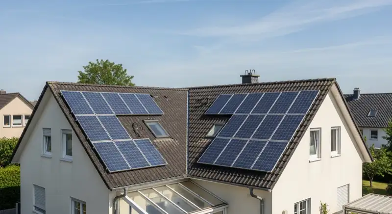 Einfamilienhaus in Mannheim Feudenheim mit Photovoltaikanlage auf dem Süddach