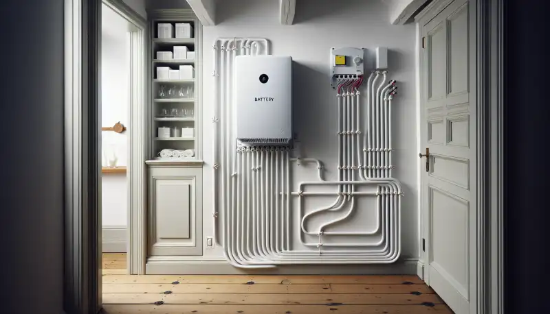 Moderner Batteriespeicher im Keller eines Mönchengladbacher Einfamilienhauses