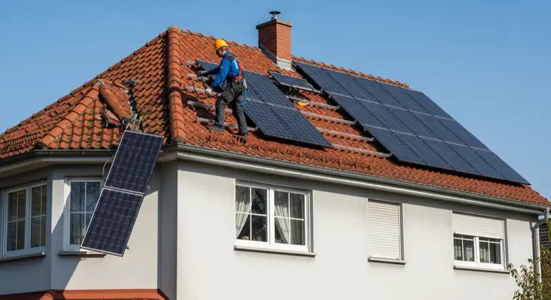Batteriespeicher im Technikraum eines Osnabrücker Einfamilienhauses
