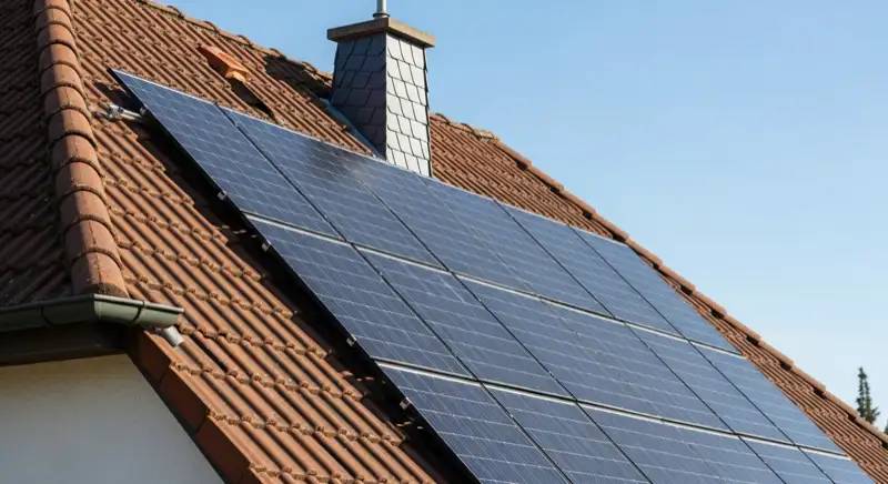 Geneigtes Wohnhausdach in Pirmasens mit Solarmodulen