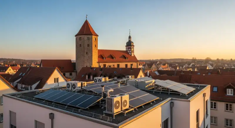 Torgauer Altstadtdächer nahe Schloss Hartenfels mit historischen Ziegeldächern