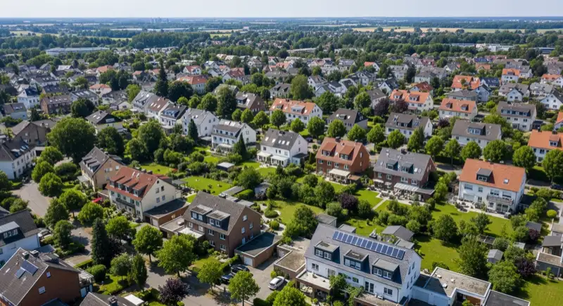 Photovoltaikanlage auf Unnaer Wohngebäude mit Stadtpanorama