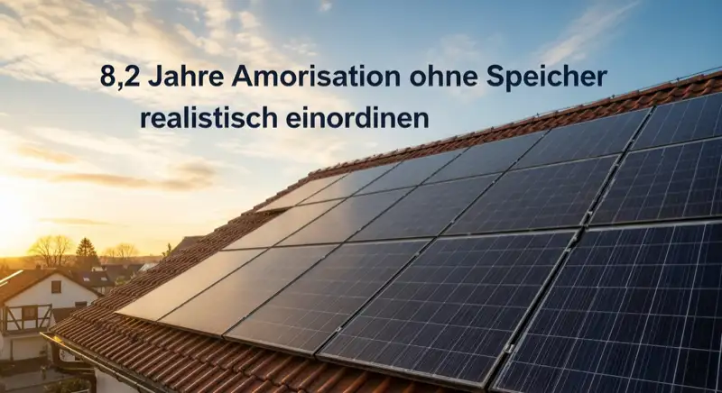 Close-up of photovoltaic solar panels installed on a traditional German Satteldach (gabled roof), blue sky with some clouds