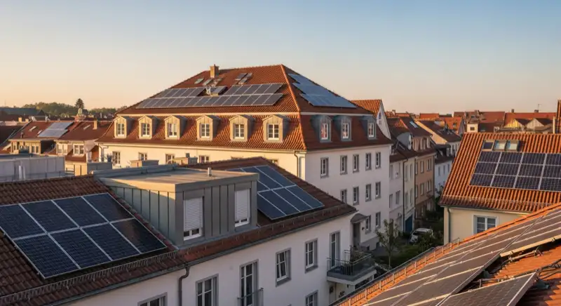 Historische Wohnstraße in Völklingen mit sichtbaren Dachflächen