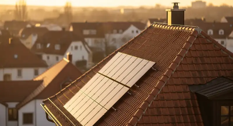 Altstadtdach in Wolgast mit zurückhaltend integrierter Photovoltaikanlage