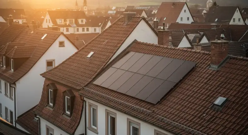 Aalener Altstadt-Dach mit unauffällig integrierter PV-Anlage