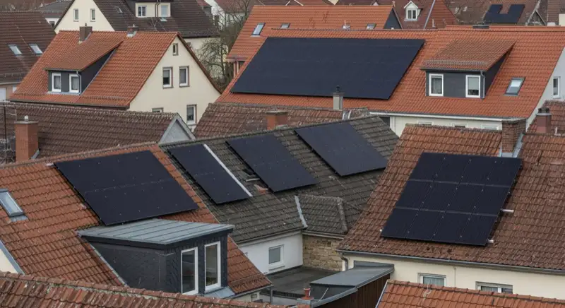 Historische Dachlandschaft in Attendorn mit dezent integrierten schwarzen PV-Modulen