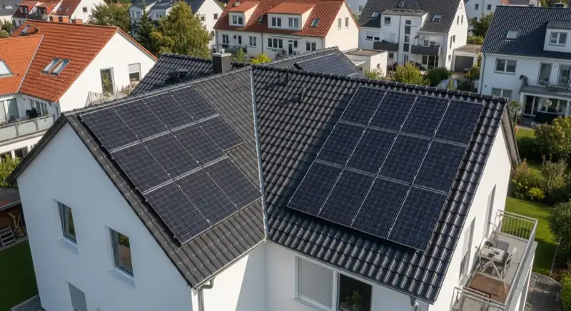 Einfamilienhaus in Bernau bei Berlin mit Satteldach und PV-Modulen