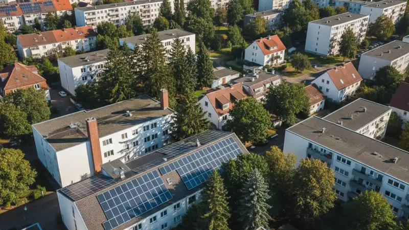 Verschattung bei einer PV-Anlage in Dessau-Roßlau