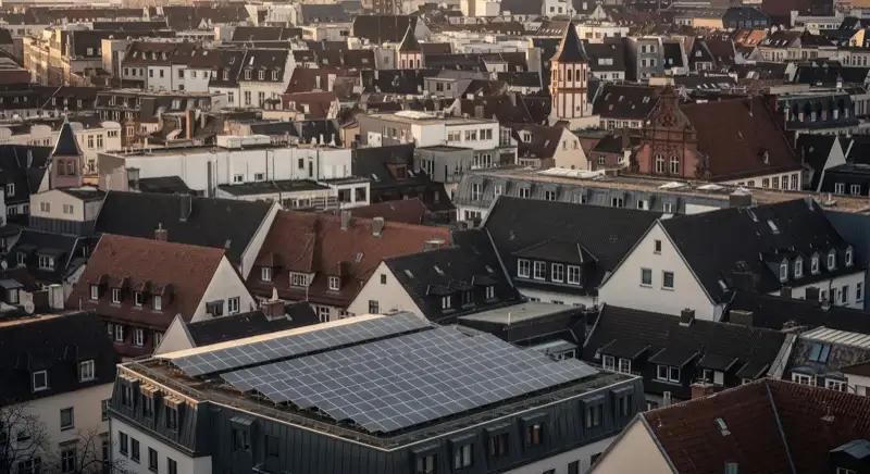 Photovoltaik in Frankfurt Oder: Frankfurt Oder Altstadt Dachlandschaft
