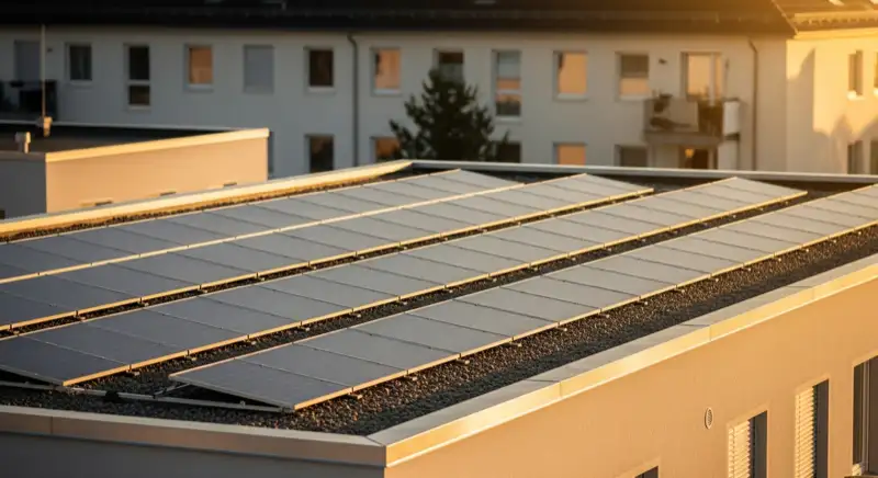 Photovoltaik in Frankfurt Oder: Frankfurt Oder Gubener Vorstadt Flachdach Pv