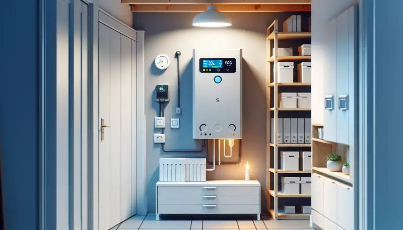 Moderner Batteriespeicher installiert im Technikraum eines Gelsenkirchener Einfamilienhauses