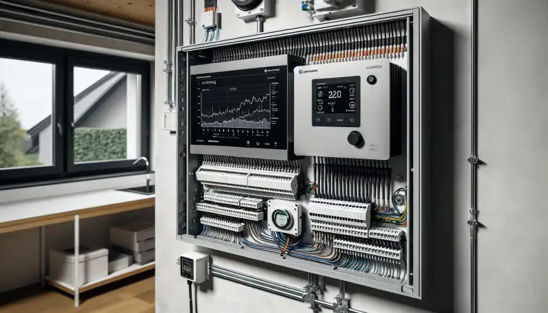 Wechselrichter und Zählerschrank mit Smart Meter in einem Gelsenkirchener Hauswirtschaftsraum