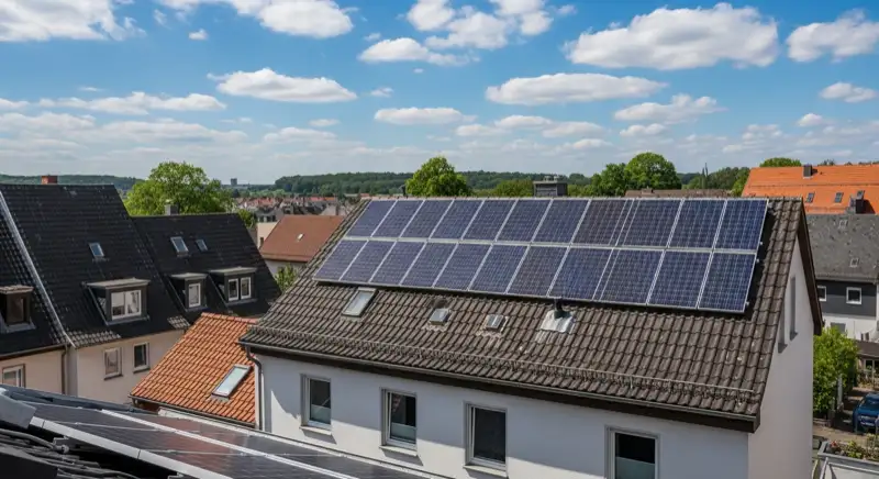 Fachwerkhaus in Goslar Altstadt mit denkmalgerecht installierter Solaranlage