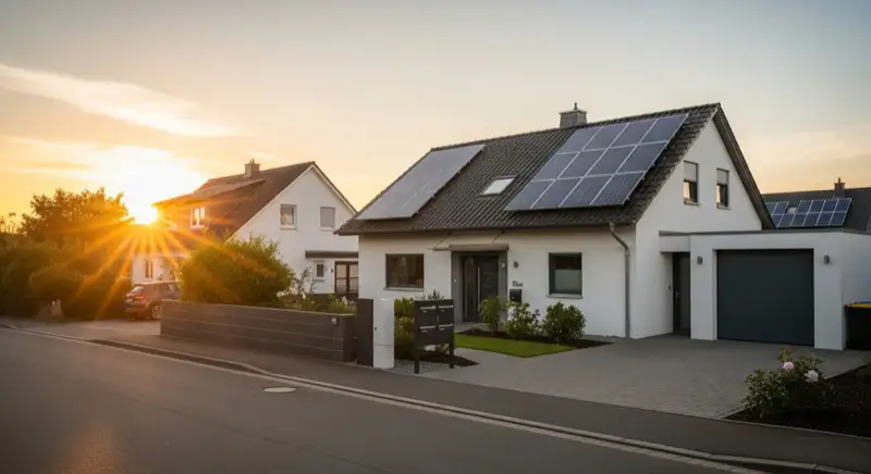 Einfamilienhaus in Hofheim am Taunus mit PV-Dach und Wallbox in der Einfahrt