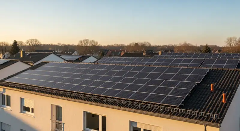 Mehrfamilienhaus in Hoyerswerda-Neustadt mit Photovoltaikanlage auf dem Dach