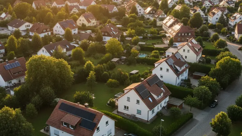 Solarsiedlung in einem Aachener Wohngebiet