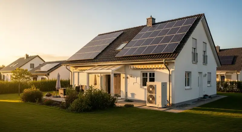 Einfamilienhaus mit Solaranlage in einem grünen Attendorn-Ortsteil am Biggesee
