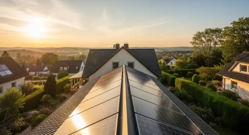 Solardach auf einem Einfamilienhaus in Bad Homburg vor der Höhe mit Taunus-Hanglage