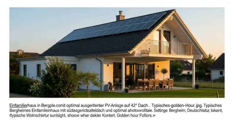 Einfamilienhaus in Bergheim mit optimal ausgerichteter PV-Anlage auf 42° Dach