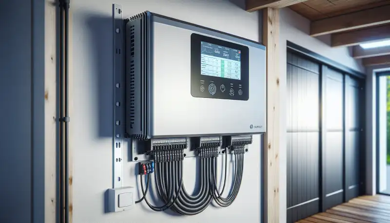 Wechselrichter-Installation im Technikraum eines Bochumer Hauses