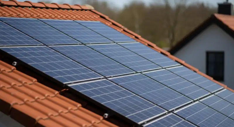 Montage von PV-Modulen auf einem Einfamilienhaus in Bünde