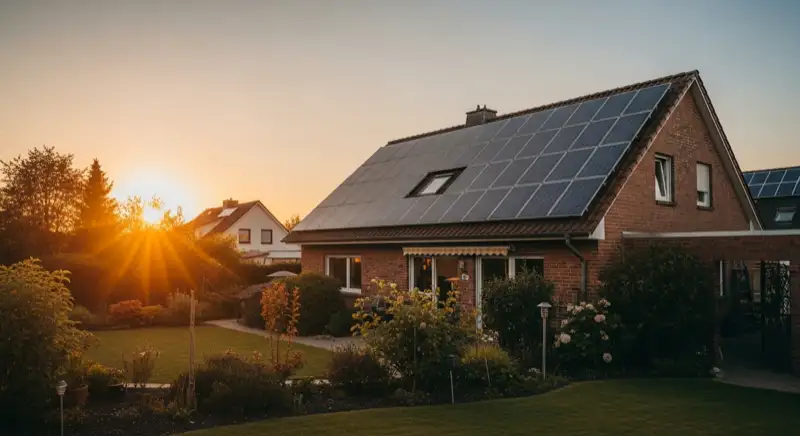 Typisches Einfamilienhaus mit PV-Anlage in Dinslaken Eppinghoven