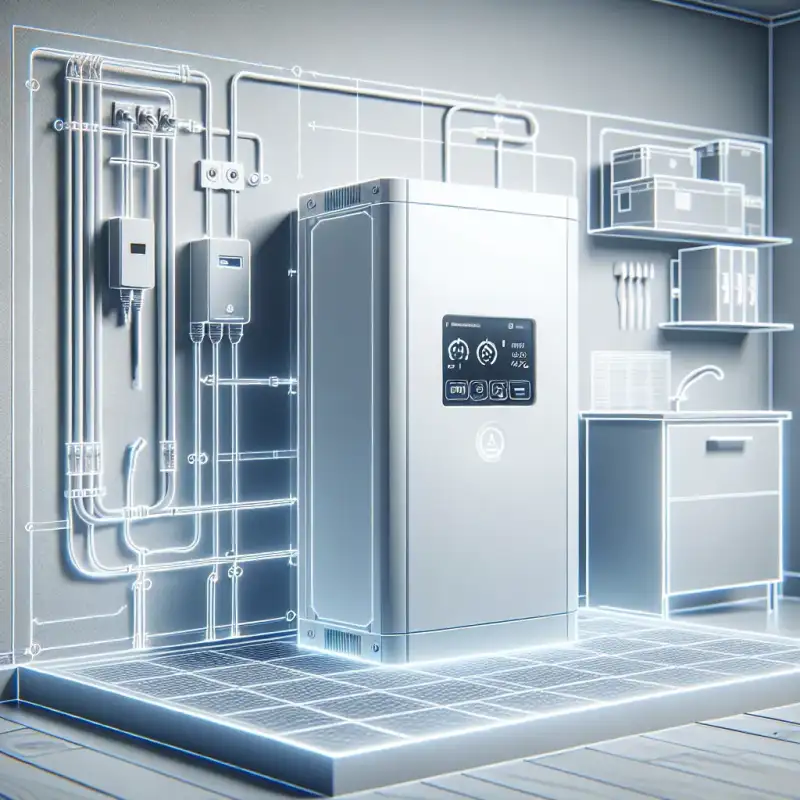 Moderner Batteriespeicher in einem Dortmunder Haushalts-Technikraum