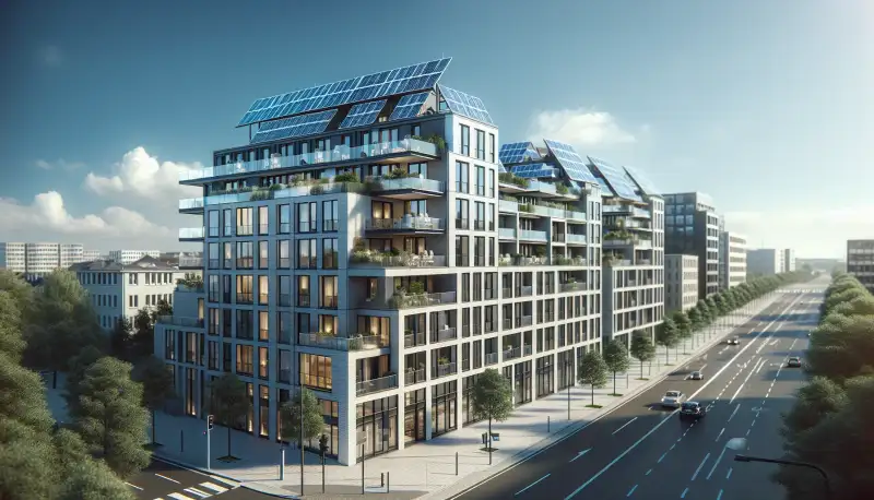 Mehrfamilienhaus in Düsseldorf mit großer PV-Anlage