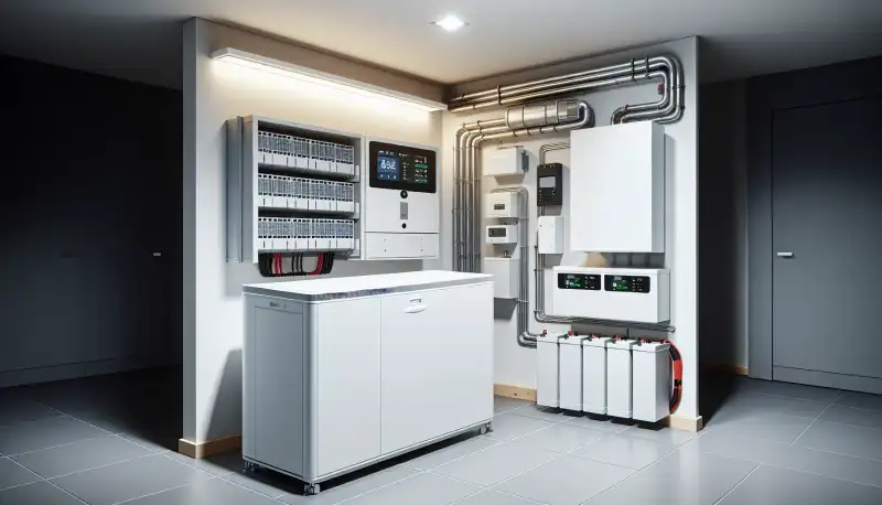 Moderner Batteriespeicher im Technikraum eines Duisburger Einfamilienhauses