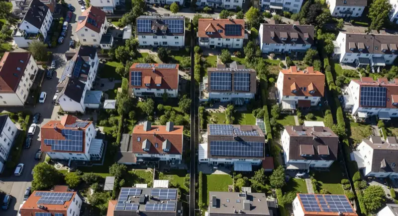 Photovoltaik in Erlangen: Stadtteile Aerial Erlangen