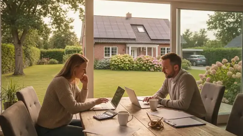 PV-Module auf einem Dach in Flensburg