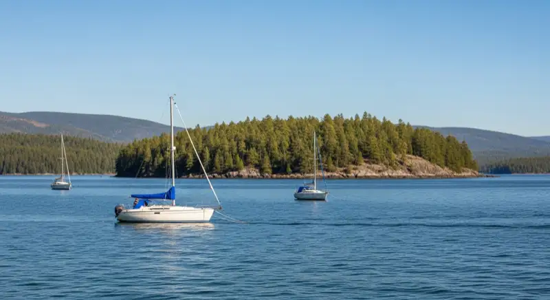 Aerial drone view of typical German residential neighborhood with mixed roof types, red and dark roof tiles, gardens visible, sunny day
