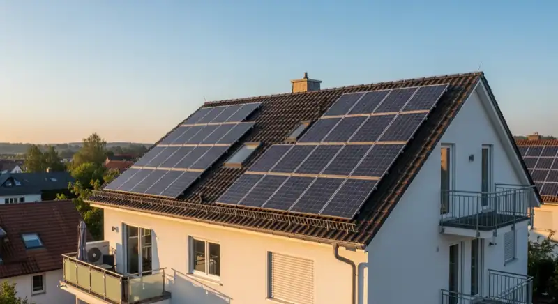 Einfamilienhaus in Hof-Neuhof mit 9,8 kWp Solaranlage auf Satteldach